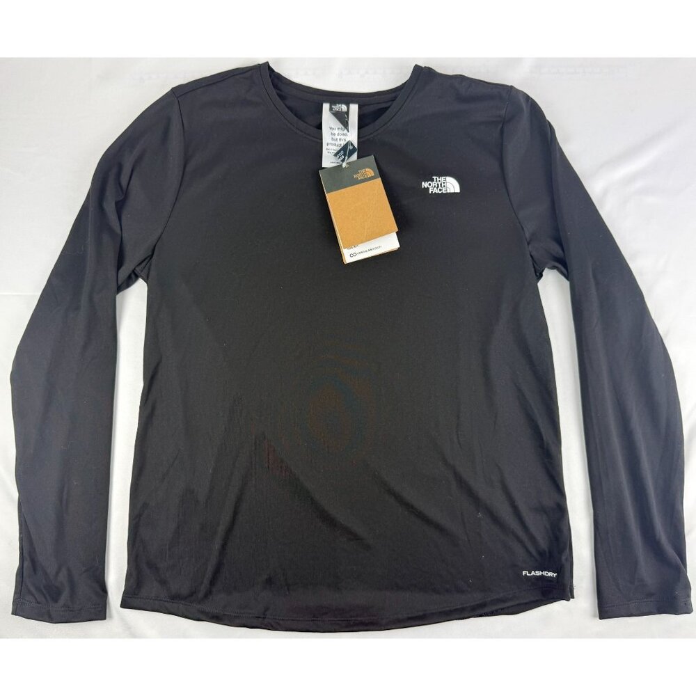 NWT The North Face Elevation Long Sleeve Flashdry Womens Medium Black
